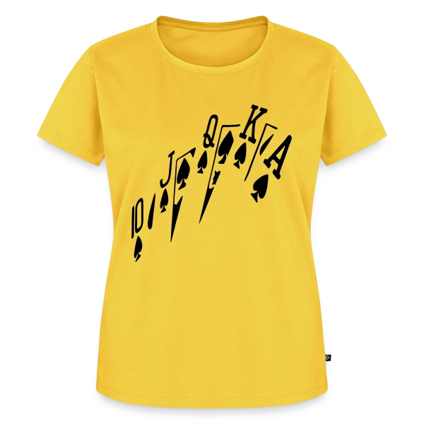 Maquette de T-shirt Premium bio Femme « Poker Royale Flush » à personnaliser