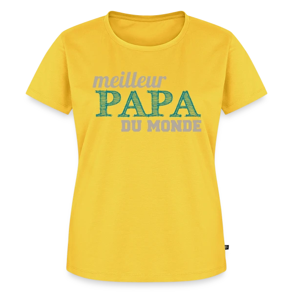 Maquette de T-shirt Premium bio Femme « Le Meilleur Papa du Monde - Cadeau Fête des Pères Original » à personnaliser