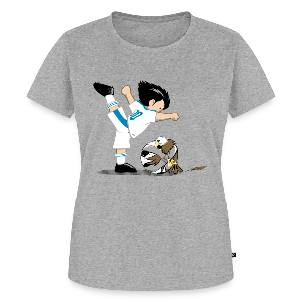 Maquette de T-shirt Premium bio Femme « Le Tir de l'Aigle » à personnaliser