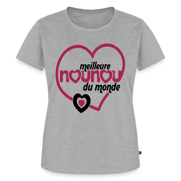 Maquette de T-shirt Premium bio Femme « Meilleure Nounou du Monde » à personnaliser