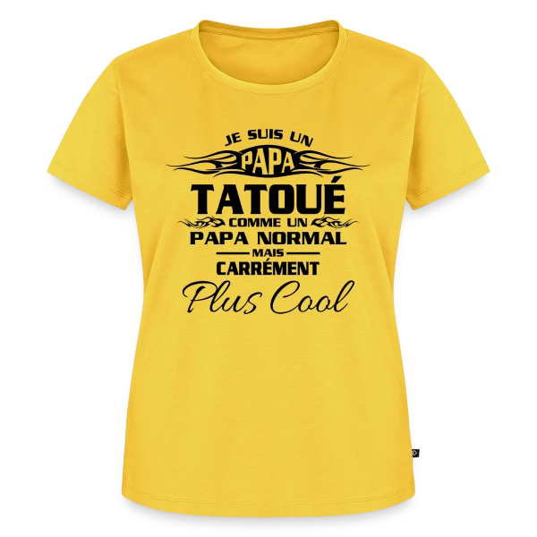 Maquette de T-shirt Premium bio Femme « Papa Tatoué Stylé » à personnaliser