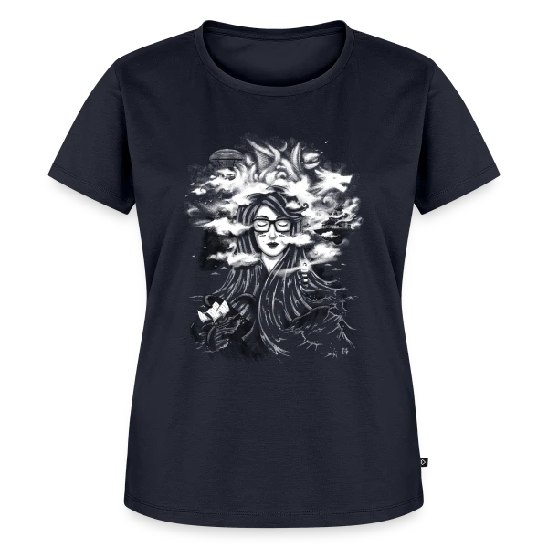 Maquette de T-shirt Premium bio Femme « Monde Onirique » à personnaliser
