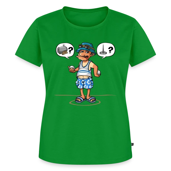 Maquette de T-shirt Premium bio Femme « Passion Pétanque » à personnaliser