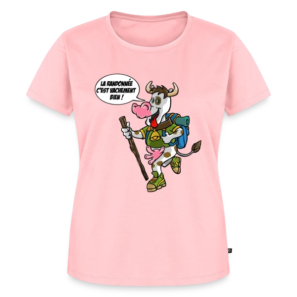 Maquette de T-shirt Premium bio Femme « Vache Randonneuse » à personnaliser