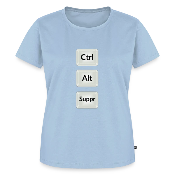 Maquette de T-shirt Premium bio Femme « Ctrl Alt Suppr : Redémarrez l'Humour » à personnaliser