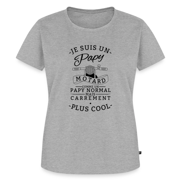 Maquette de T-shirt Premium bio Femme « Papy Motard : L'Asphalte dans l'Âme » à personnaliser