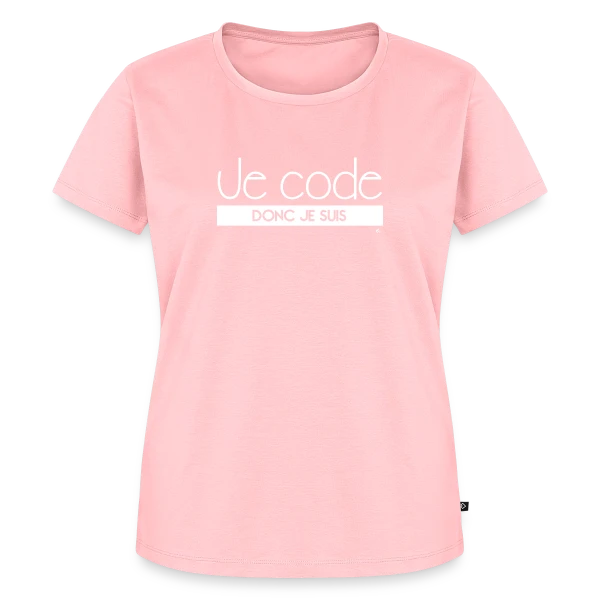 Maquette de T-shirt Premium bio Femme « "Je Code Donc Je Suis" - Le Geek du Développement » à personnaliser