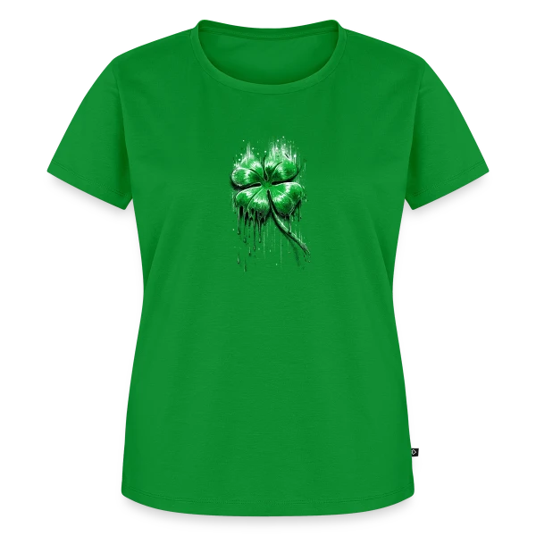 Maquette de T-shirt Premium bio Femme « Trèfle Fondant : La Chance en Fusion » à personnaliser