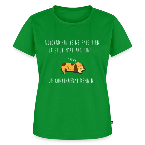 Maquette de T-shirt Premium bio Femme « L'Art de Ne Rien Faire » à personnaliser
