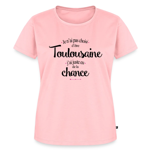 Maquette de T-shirt Premium bio Femme « Fièrement Toulousaine : L'Esprit de la Ville Rose » à personnaliser
