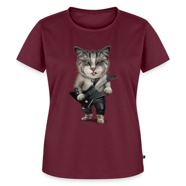 Maquette de T-shirt Premium bio Femme « Metalcat : Le Chat Métalleux » à personnaliser