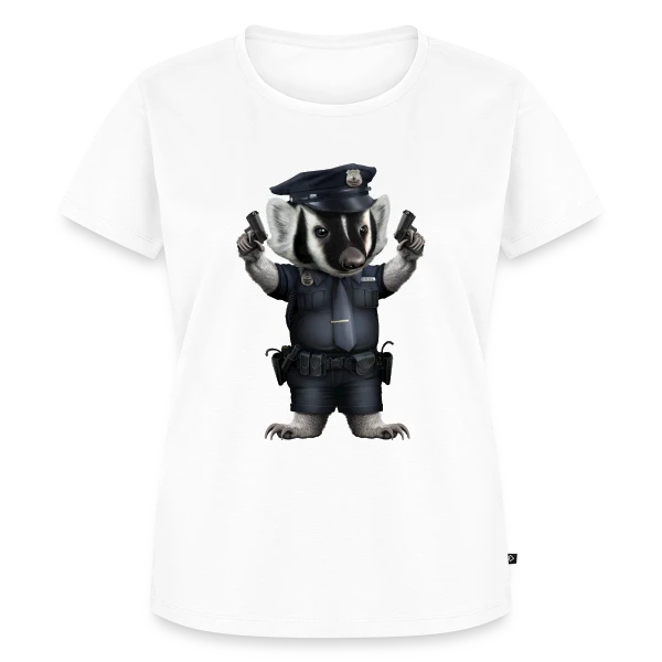 Maquette de T-shirt Premium bio Femme « Blaireau Police » à personnaliser
