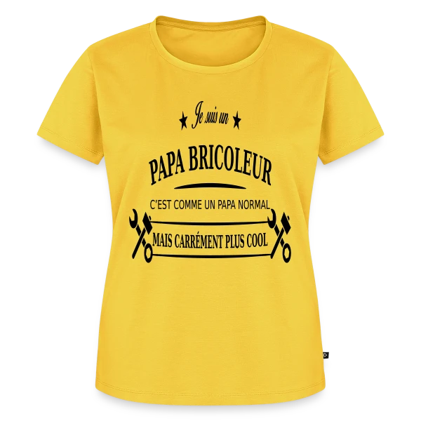 Maquette de T-shirt Premium bio Femme « Papa Bricoleur Expert » à personnaliser