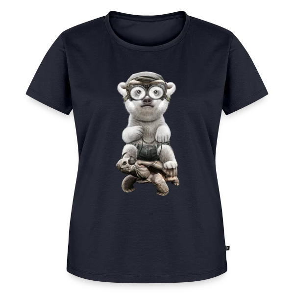 Maquette de T-shirt Premium bio Femme « Tortue Polaire Aventureuse » à personnaliser