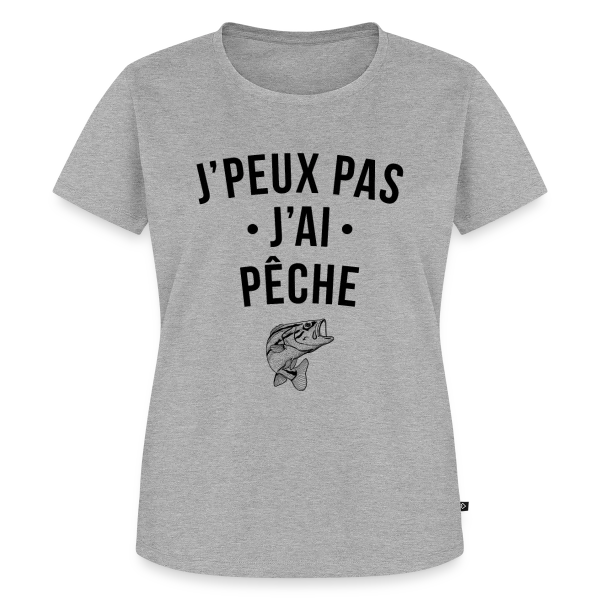 Maquette de T-shirt Premium bio Femme « J'peux Pas, J'ai Pêche ! » à personnaliser