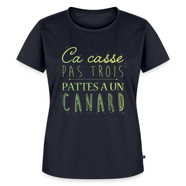 Maquette de T-shirt Premium bio Femme « Ça Casse Pas Trois Pattes » à personnaliser