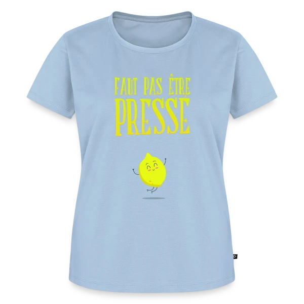Maquette de T-shirt Premium bio Femme « Pas Pressé : L'Art de Prendre Son Temps » à personnaliser