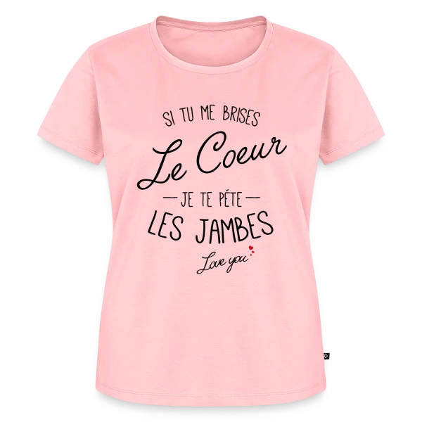 Maquette de T-shirt Premium bio Femme « Cœur Brisé, Jambes Cassées ! » à personnaliser
