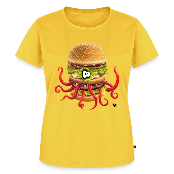 Maquette de T-shirt Premium bio Femme « Big McPoulpe » à personnaliser