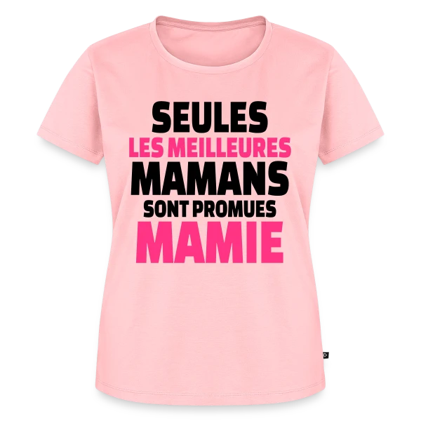 Maquette de T-shirt Premium bio Femme « Maman Promue Mamie » à personnaliser