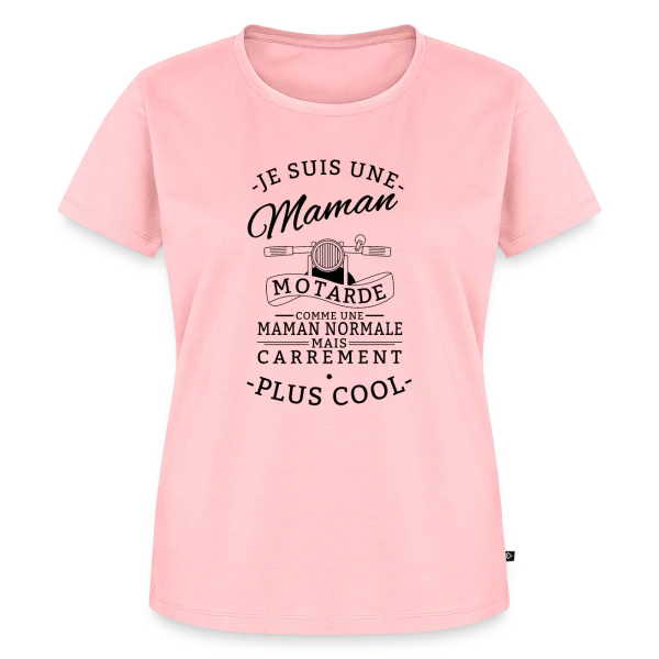 Maquette de T-shirt Premium bio Femme « Maman Motarde : L'Asphalte au Coeur » à personnaliser