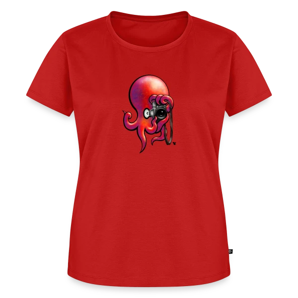 Maquette de T-shirt Premium bio Femme « Poulparazzi - Le paparazzi des fonds marins » à personnaliser