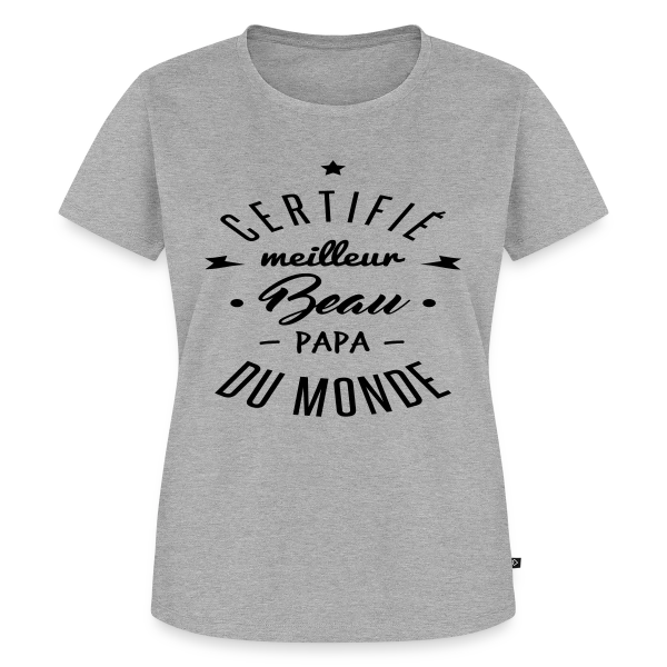 Maquette de T-shirt Premium bio Femme « Meilleur Beau-Papa du Monde » à personnaliser