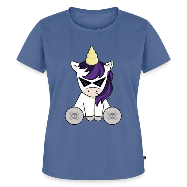 Maquette de T-shirt Premium bio Femme « Licorne Grunge : Rebelle et Mystérieuse » à personnaliser