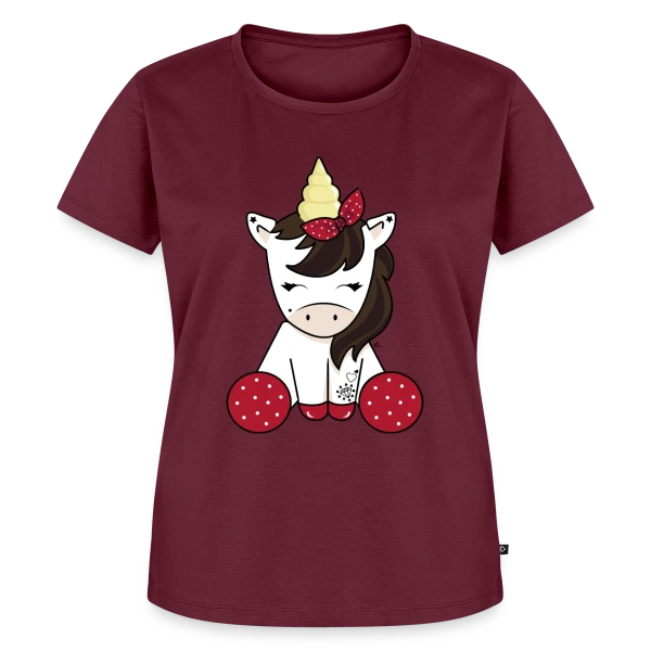 Maquette de T-shirt Premium bio Femme « Licorne Rockabilly : Style Rétro Envoûtant » à personnaliser