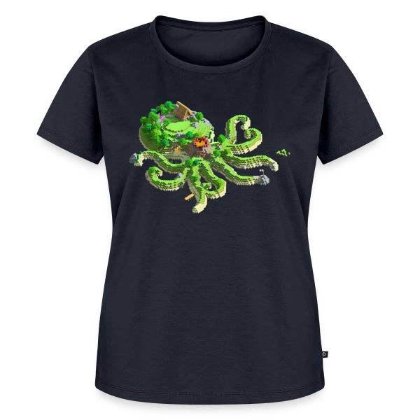 Maquette de T-shirt Premium bio Femme « OctoCraft - L'île aux pieuvres » à personnaliser