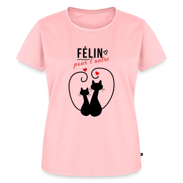 Maquette de T-shirt Premium bio Femme « Félin pour l'autre » à personnaliser
