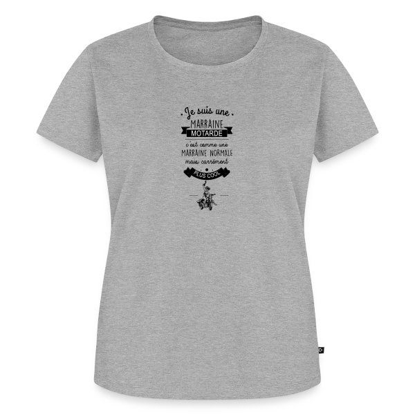 Maquette de T-shirt Premium bio Femme « Marraine Motarde » à personnaliser