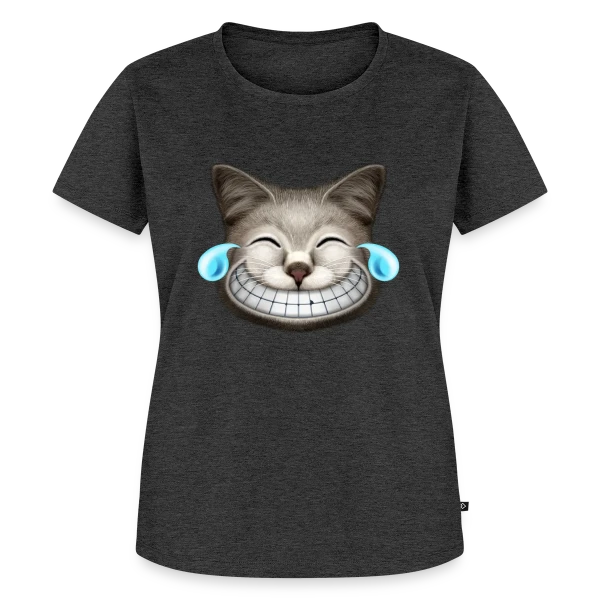 Maquette de T-shirt Premium bio Femme « Chat Hilarant Explosion Rires » à personnaliser