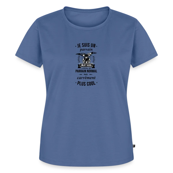 Maquette de T-shirt Premium bio Femme « Parrain Motard : Le Meilleur des Parrains » à personnaliser