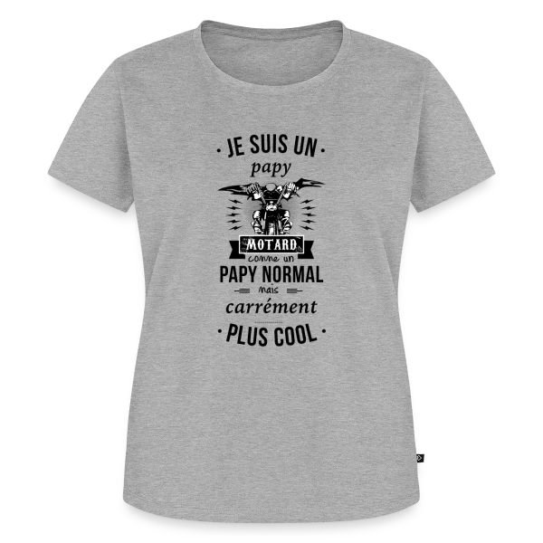 Maquette de T-shirt Premium bio Femme « Papy Motard » à personnaliser
