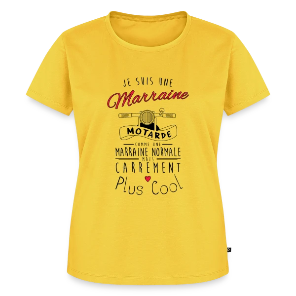 Maquette de T-shirt Premium bio Femme « Marraine Motarde : Carrément la Plus Cool ! » à personnaliser