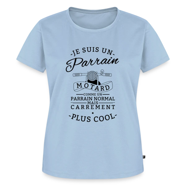 Maquette de T-shirt Premium bio Femme « Parrain Motard : Le Plus Cool » à personnaliser