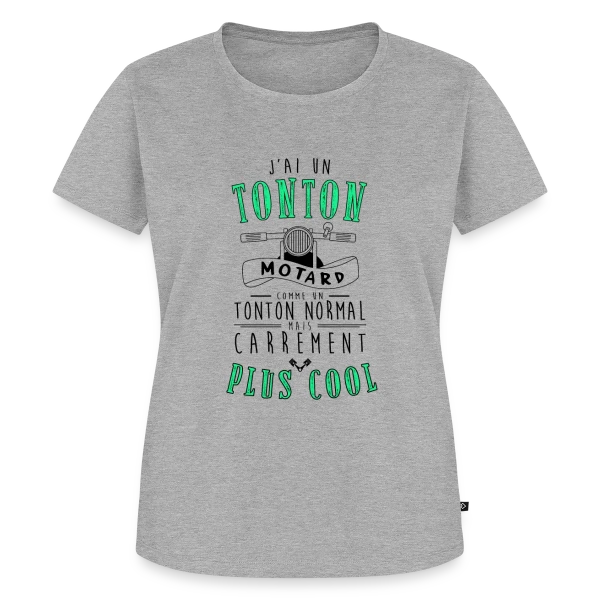 Maquette de T-shirt Premium bio Femme « Mon Tonton Motard, le plus cool ! » à personnaliser