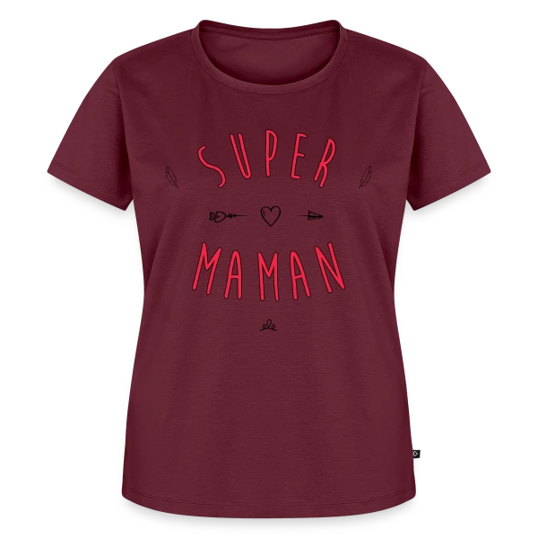 Maquette de T-shirt Premium bio Femme « Super Maman : Cœur et Flèche, Votre Héroïne Quotidienne » à personnaliser