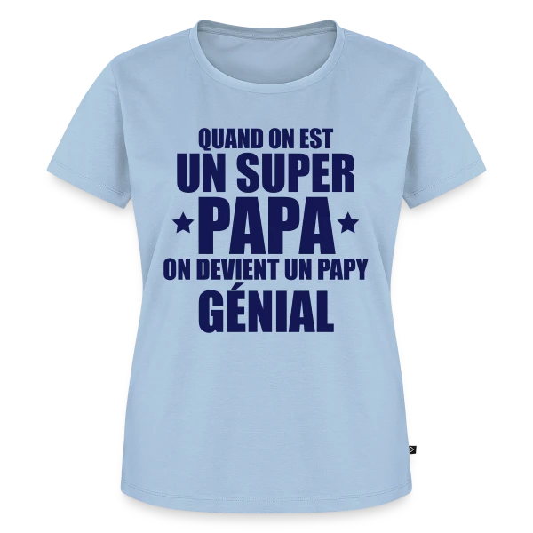 Maquette de T-shirt Premium bio Femme « Annonce Grossesse : On Devient un Papy Génial ! » à personnaliser