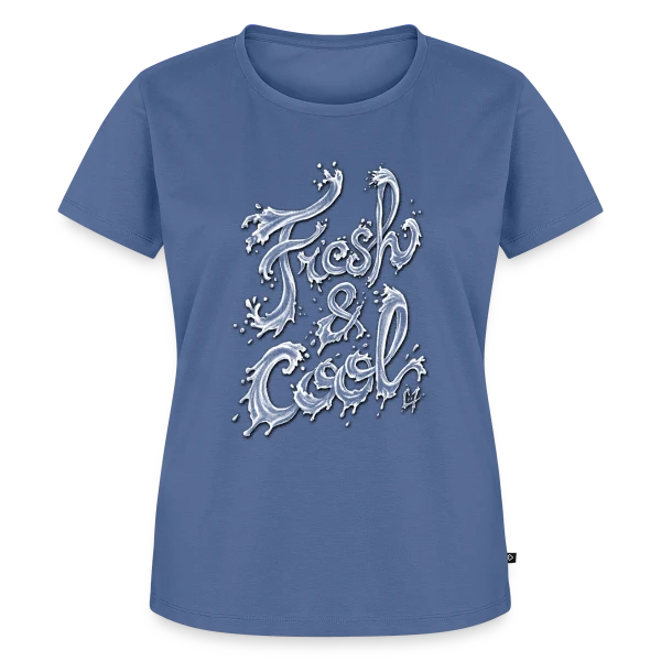 Maquette de T-shirt Premium bio Femme « Typographie Aqua Fraîcheur » à personnaliser