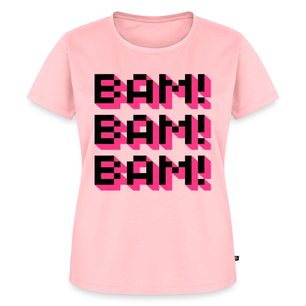 Maquette de T-shirt Premium bio Femme « Bam! Bam! Bam! Style Comique » à personnaliser