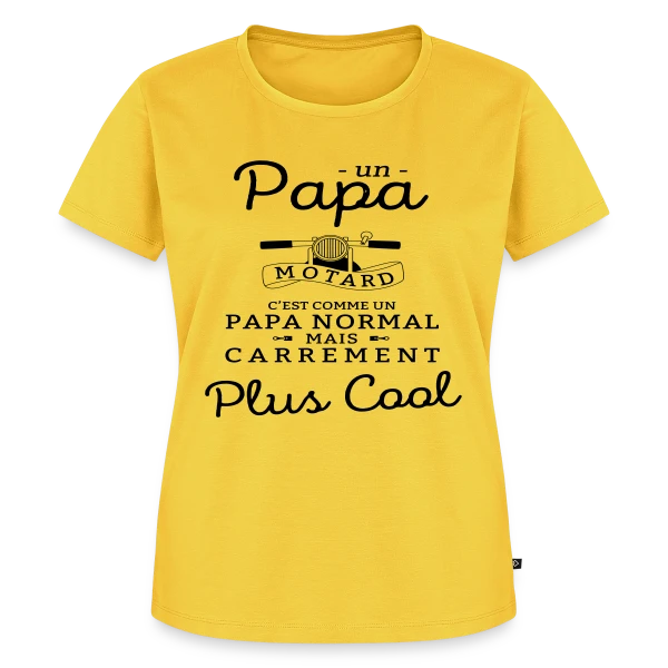 Maquette de T-shirt Premium bio Femme « Papa Motard - Passion Vitesse » à personnaliser