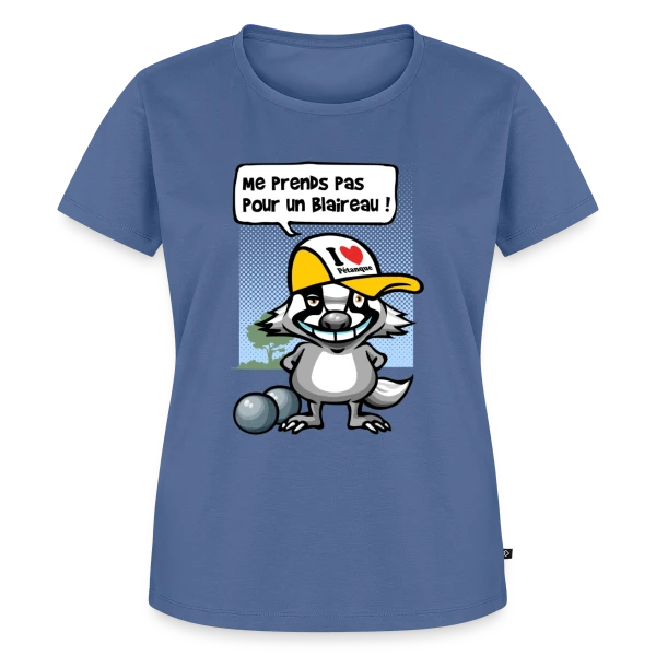 Maquette de T-shirt Premium bio Femme « Blaireau Pétanque : Le Maître des Boules » à personnaliser