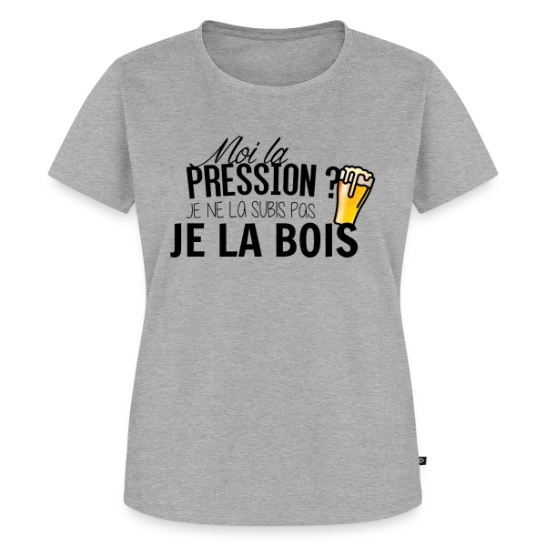 Maquette de T-shirt Premium bio Femme « La pression, je la bois ! » à personnaliser