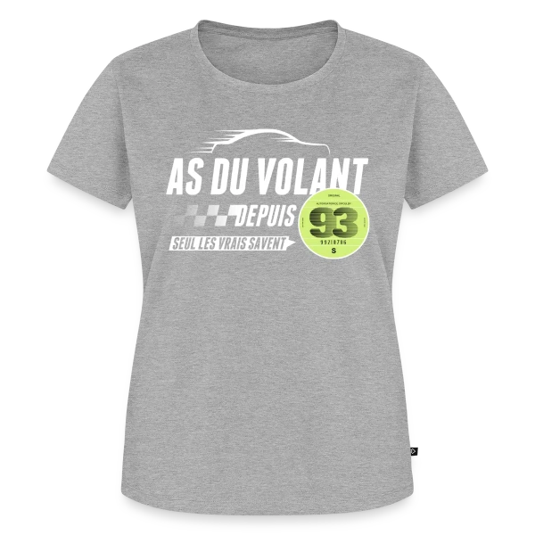 Maquette de T-shirt Premium bio Femme « L'As du Volant du 93 » à personnaliser