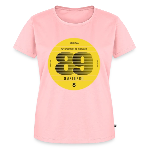 Maquette de T-shirt Premium bio Femme « Voiture Vintage France 1989 - Esprit Rétro » à personnaliser