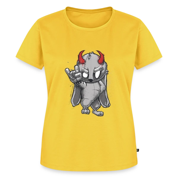 Maquette de T-shirt Premium bio Femme « Lapin Métalleux Diabolique » à personnaliser
