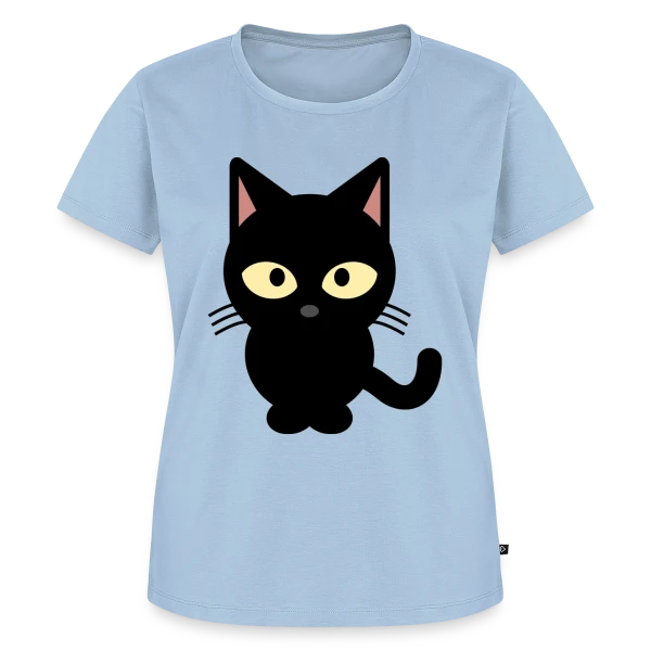Maquette de T-shirt Premium bio Femme « Chat Noir Mystérieux » à personnaliser