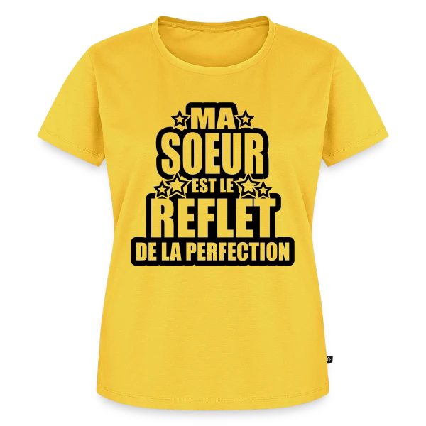 Maquette de T-shirt Premium bio Femme « Ma Sœur, Reflet de la Perfection et de l'Amour » à personnaliser